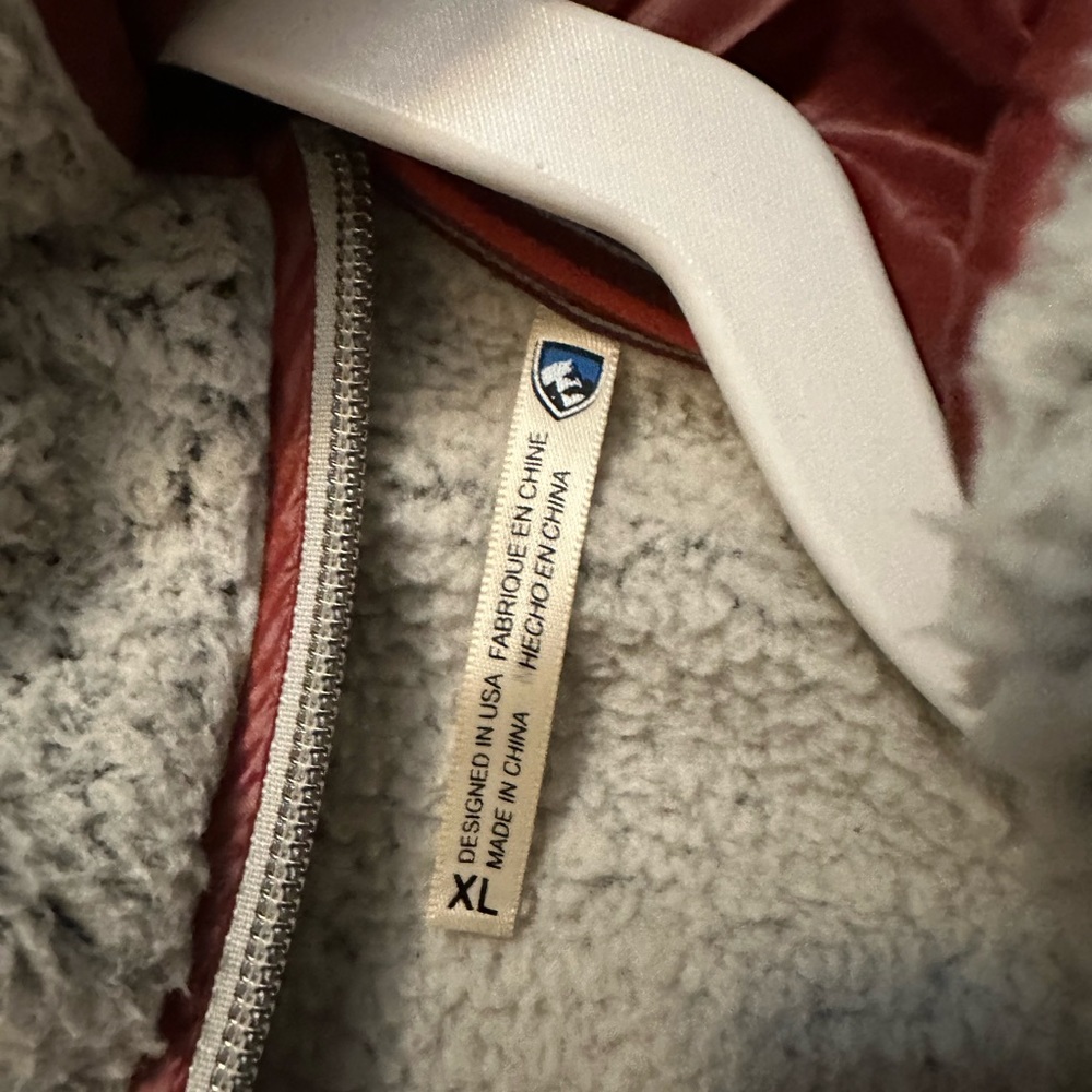 KUHL Beige Skata Sherpa Pile Fleece Full Zip Jacket Size XL - Picture 5 of 5